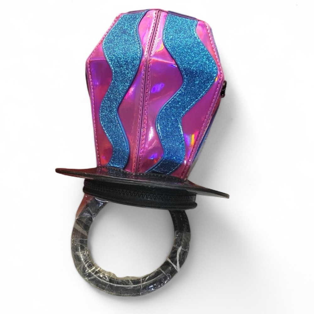 Dolls Kill Club Exx Pink and Blue Glitter Ring Pop Bag New!